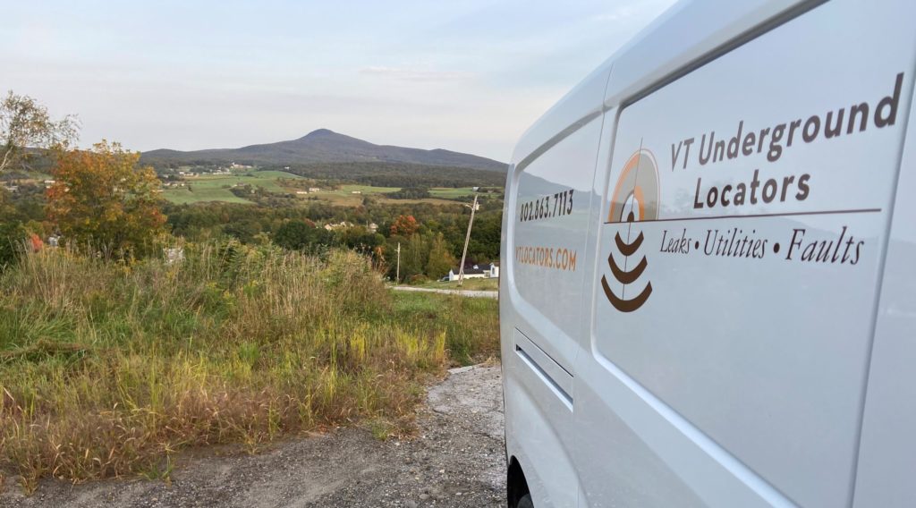 Canadian border - Richford Vermont Underground Locators Van and Mountain